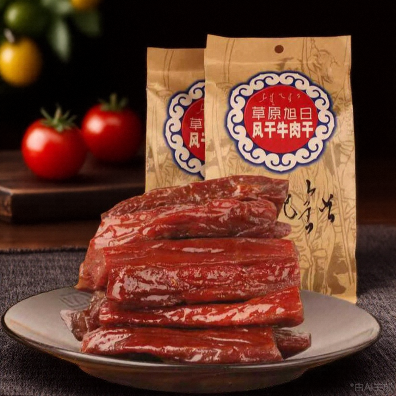 草原旭日风干牛肉干500g内蒙古草原特产手撕牛肉正宗香辣零食小吃