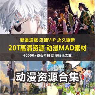 2024款MAD素材新番动漫高清卡点补帧无字幕视频镜头 动漫解说文案