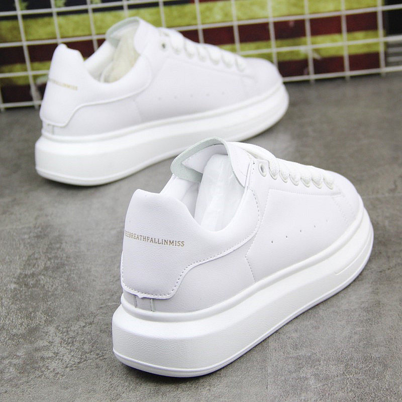 情侣运动板鞋网红厚底增高小白鞋女2021春款学生休闲白鞋球鞋男潮