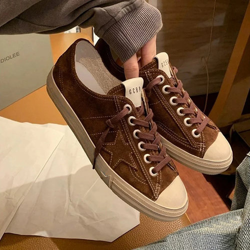 苏茵茵同款真皮百搭脏脏星星鞋潮