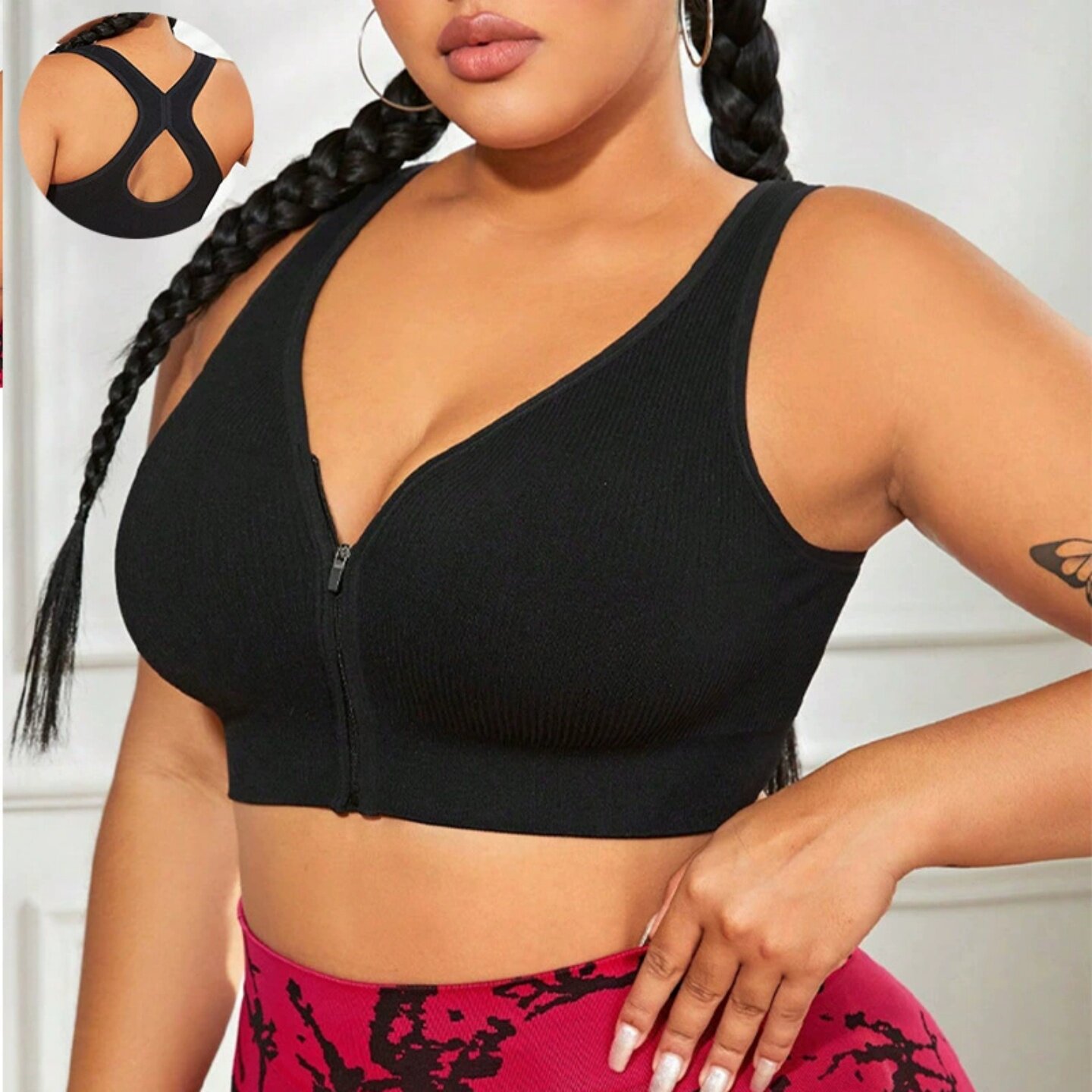 胖mm大码瑜伽背心女夏外穿速干健身内衣美背训练跑步防震运动文胸