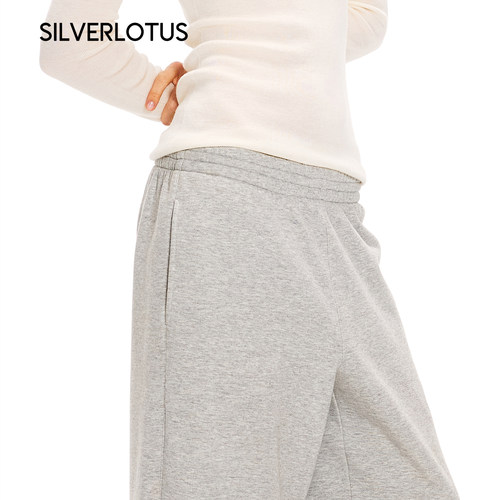 【闭店清仓不退不换 SILVERLOTUS加厚摇粒宽松抽绳保暖卫裤休闲裤