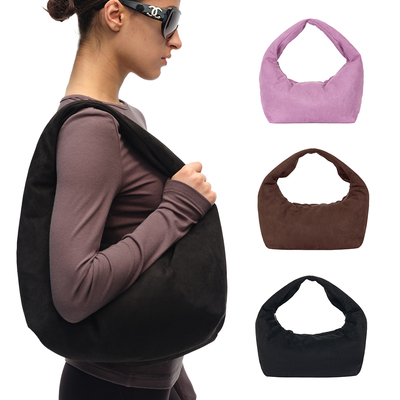 麂皮绒柔软羽绒托特包