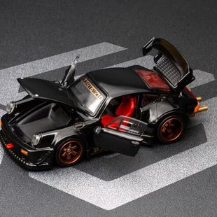 FG 1:64 保时捷RWB930 合金全开 黑色 汽车模型收藏
