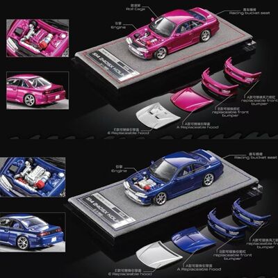 MORTAL 1/64 日产 S14  Silvia vertex ridge 小比例合金静态车模