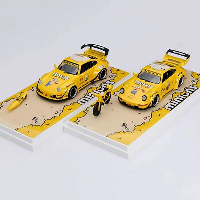 终极玩家 1:64 保时捷 964/993 RWB 小黄人涂装 合金模型收藏摆件