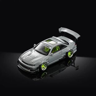 Mortal 1:64 日产S14 GT-SPEC V1合金汽车模型 水泥灰色
