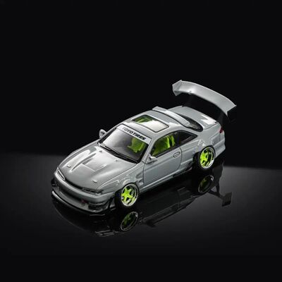 Mortal 1:64 日产S14 GT-SPEC V1合金汽车模型 水泥灰色