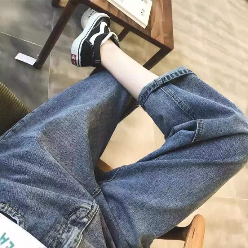 宝妈孕妇牛仔裤春秋宽松哈伦裤女秋季外穿老爹裤秋冬加绒时尚裤子