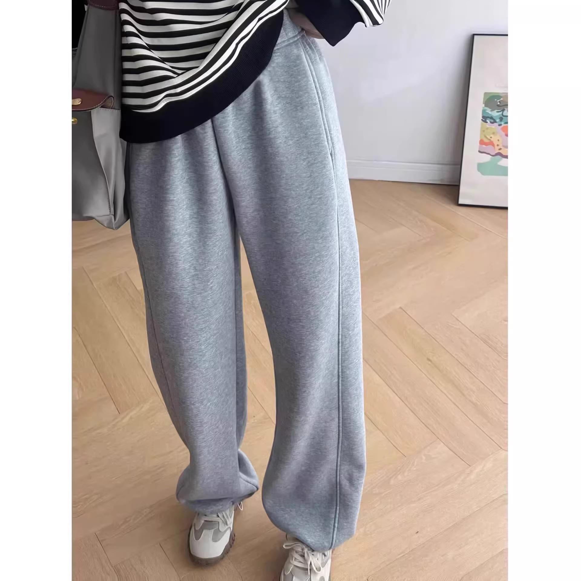 孕妇束脚裤春秋款宽松灰色