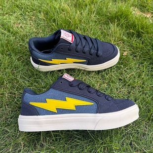 国潮ins小众复古闪电复仇风暴联名休闲板鞋男女面包鞋百搭运动鞋