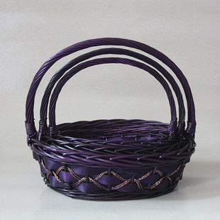 柳编水果篮手提礼品篮藤编花篮超市包装水果篮舞蹈道具篮菜篮子
