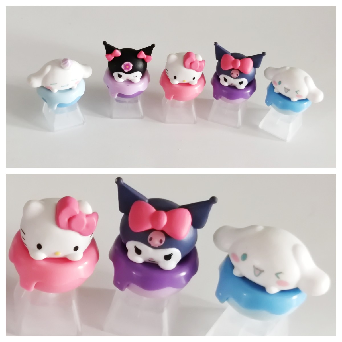 手工玉桂狗库洛米美乐蒂机械键盘键帽方形透明键帽朋克圆形卡通