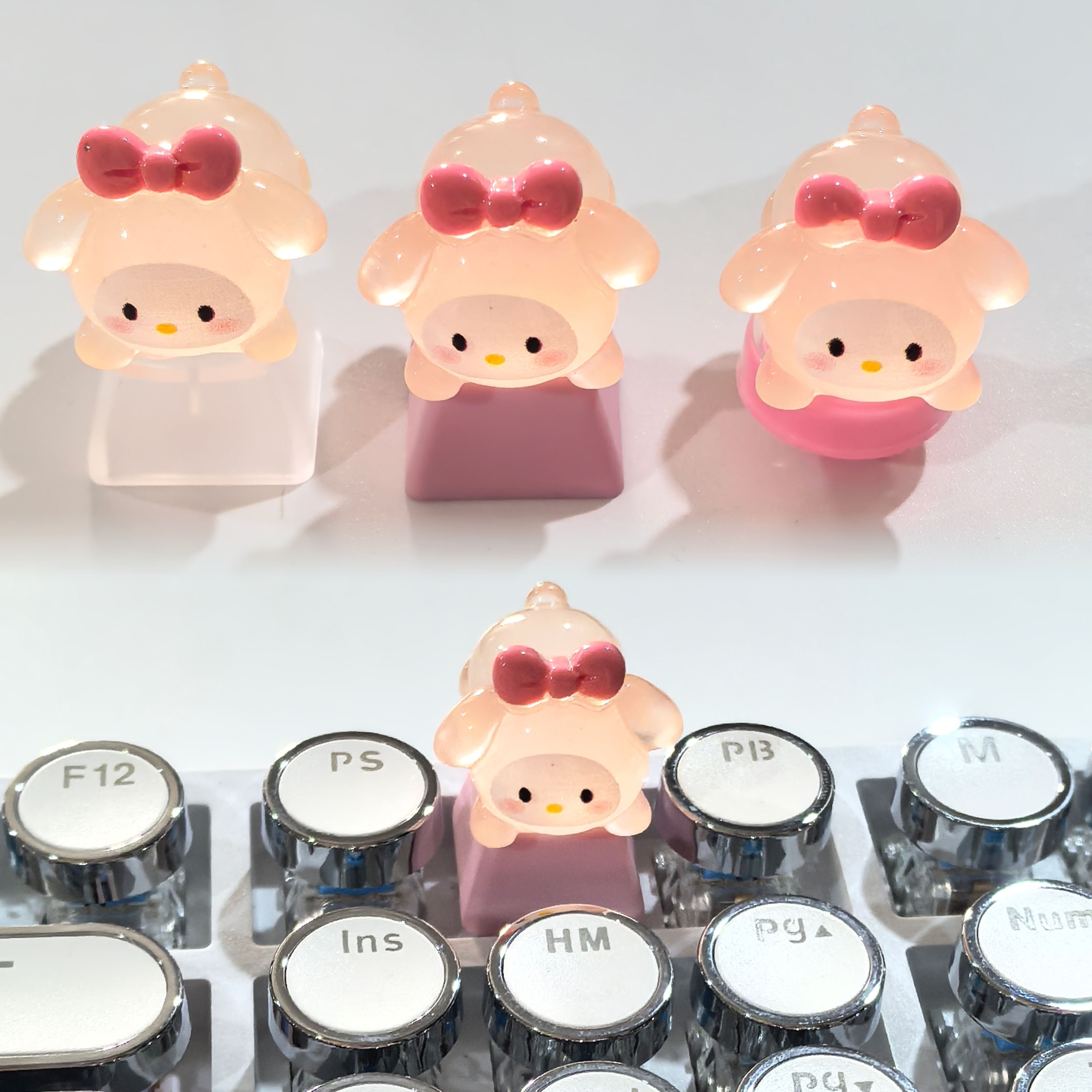 粉色可爱美乐蒂透明键帽