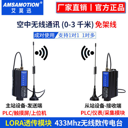 艾莫迅rs485无线收发通讯模块远程串口信号传输 LoRa无线数传电台