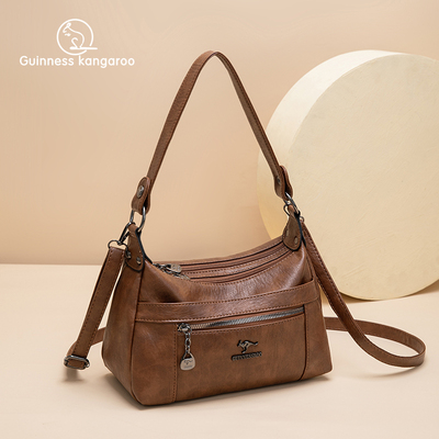 吉尼斯袋鼠2025新款真皮女包