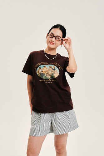 夏季新款印花歌唱舞蹈主题复古