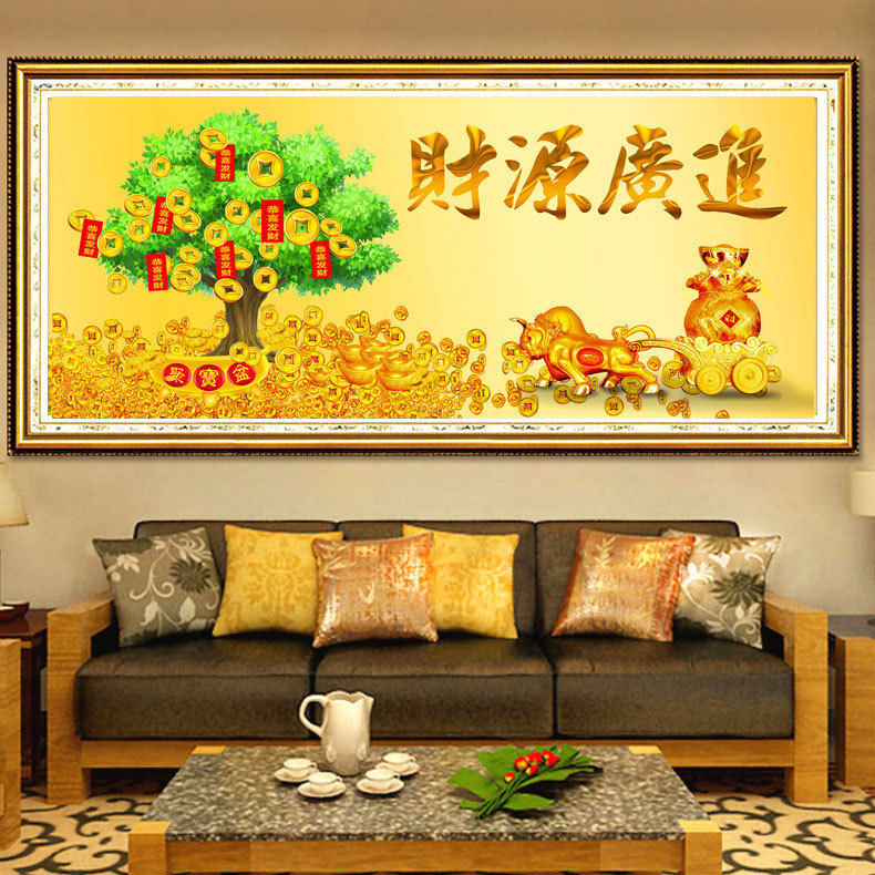 5d满钻钻石画十字绣财源广进 生意兴隆客厅饭店发财树粘贴砖石秀