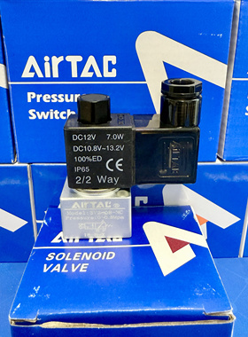 AirTAC亚德客原装现货气动元件电磁阀3V208NCF 3V2-08-NCDC12V