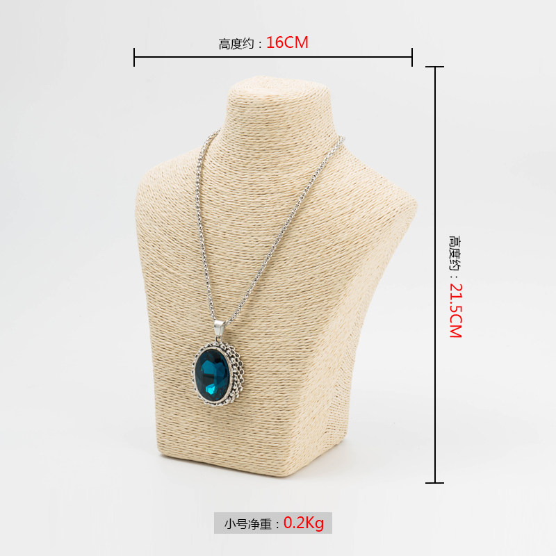 하이 엔드 밀짚 목걸이 스탠드 쥬얼리 목걸이 디스플레이 쥬얼리 모델 초상화 목 카운터 디스플레이 소품