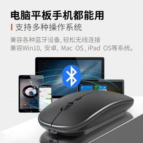 【iPad也能用】aoc充电蓝牙双模鼠标无线静音办公台式笔记本通用