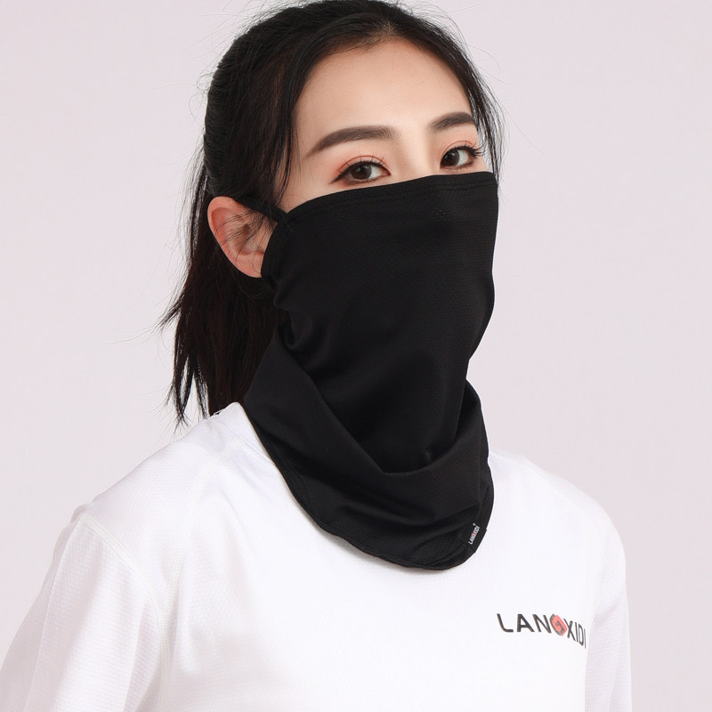 冰丝防晒面罩跑步骑行挂耳围脖套户外遮阳透气口罩三角巾头巾男女