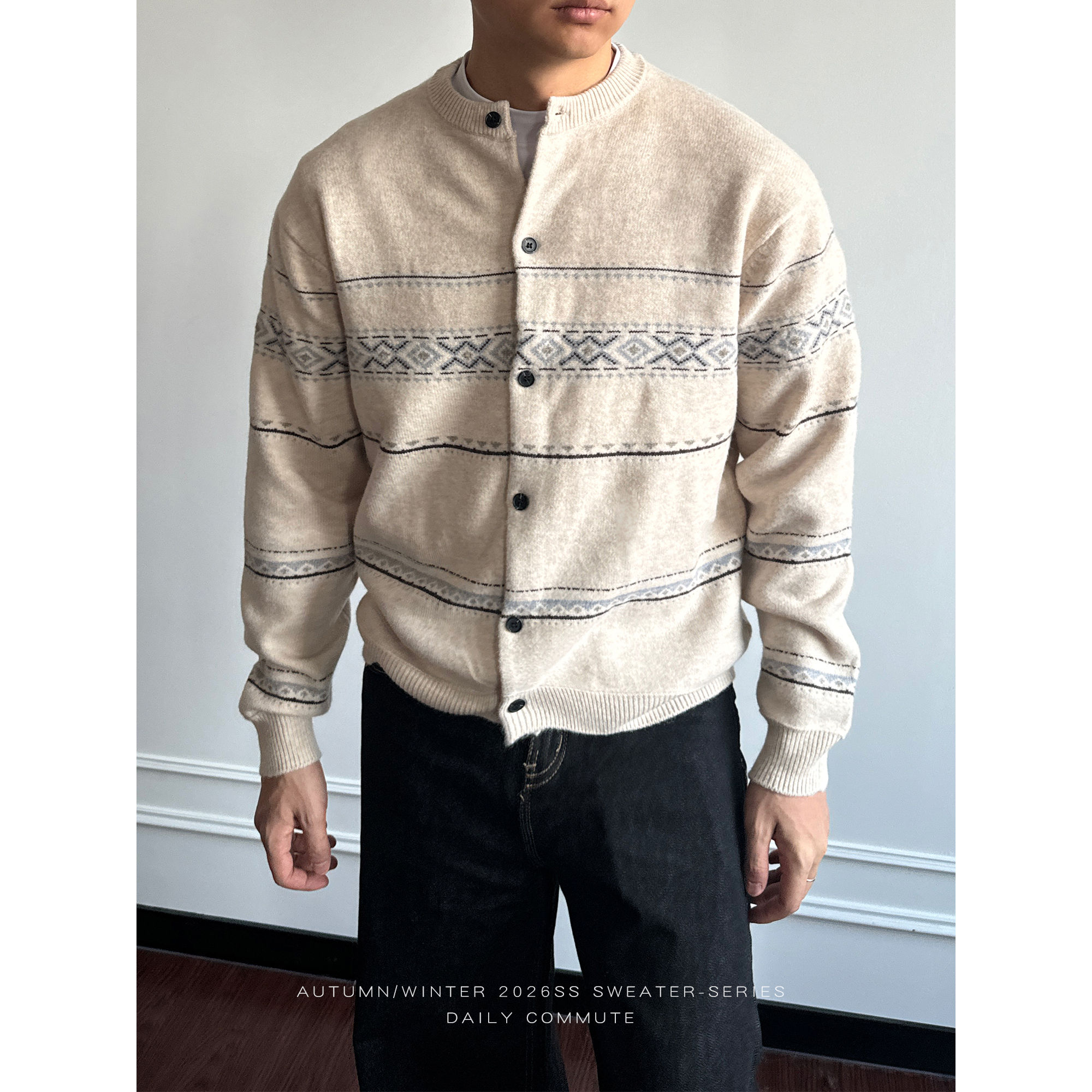 〔TBKL〕美式费尔岛老钱针织开衫