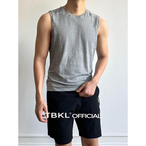 〔TBKL〕户外运动无缝提花背心男