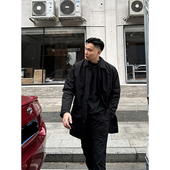 TBKL中长款 气质风衣外套男宽松秋冬夹棉加厚防风防水简约大气棉服