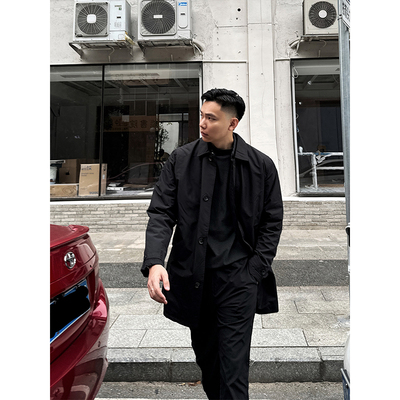 TBKL中长款夹棉气质风衣外套男士