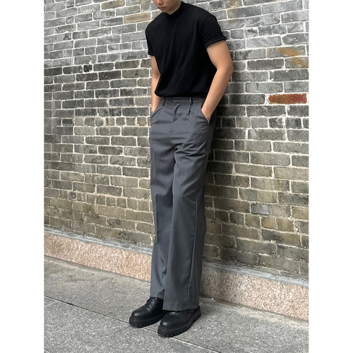 TBKL美式直筒分褶休闲西裤男夏季