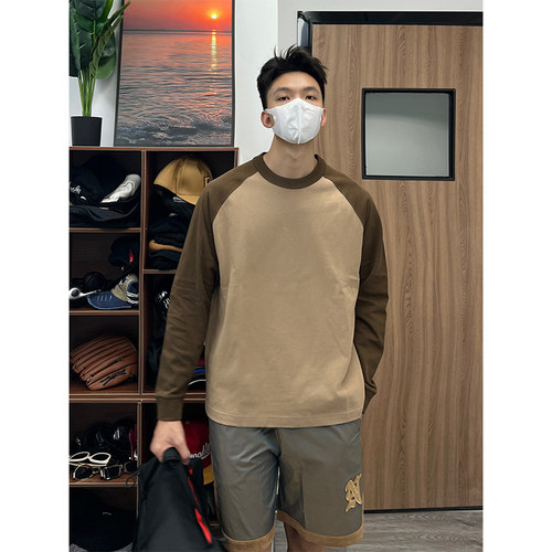 RB日系复古撞色长袖T恤春秋