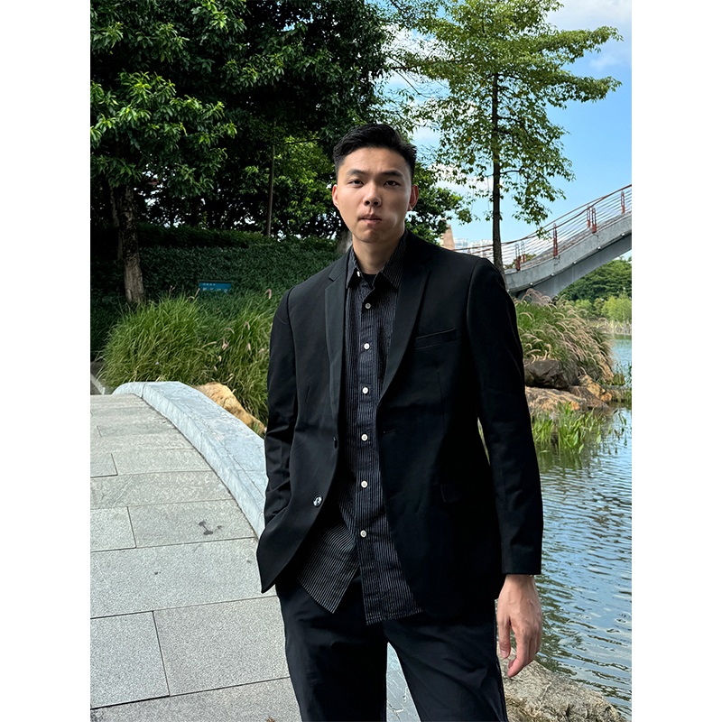 TBKL黑色轻奢西装外套男修身垫肩