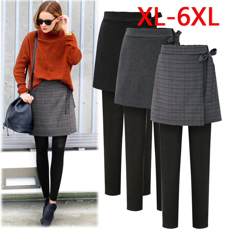 2024 winter fat women plus size leggings autumn large skirt