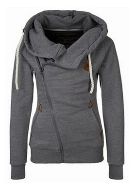 women Sweater cardigan hooded jacket fleece female 大码卫衣