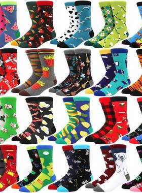 High Quality Combed Cotton Socks food Pattern Long Tube