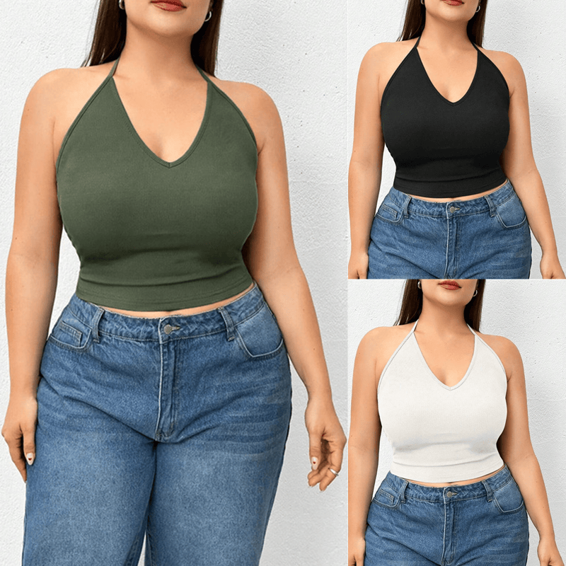 Women's summer sexy halter top big size lady Vest 挂脖吊带衫