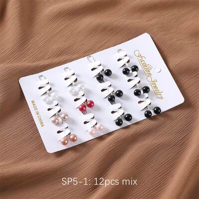 12pcs Scarf pin, pearl U-clip, scarf buckle 丝巾夹围巾别针
