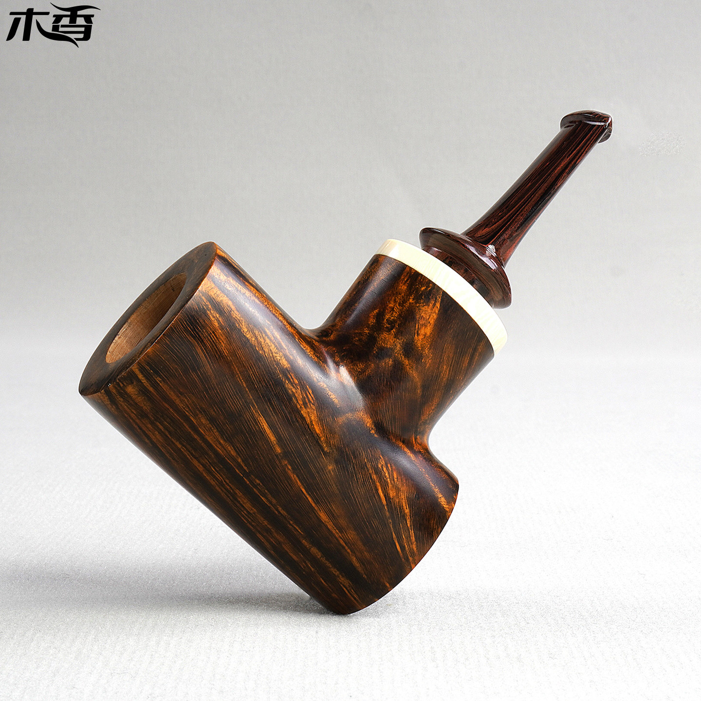muxiang木香手工进口石楠木烟斗棕色3mm烟道进口坎伯兰烟嘴