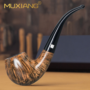 石楠木烟斗苹果斗福尔摩斯弯式 传统老烟袋锅606实木草丝烟斗男士