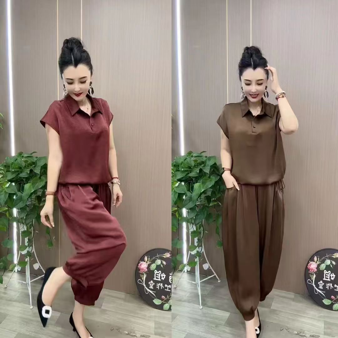 减龄时尚套装两件套宽松妈妈