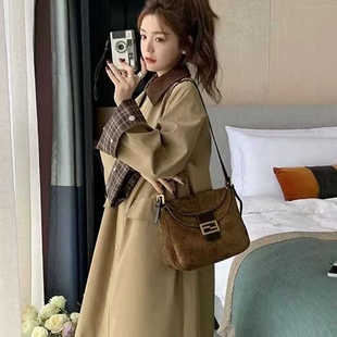 大衣 chic赫本风新款 风衣外套今年流行新款 小个子英伦休闲时尚 长款