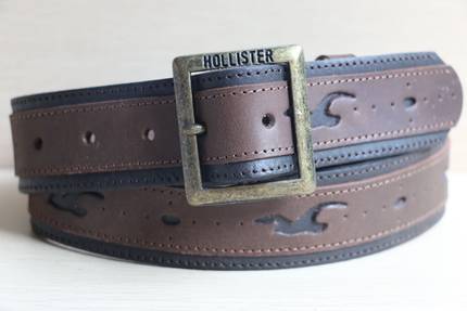 特af出口美国hollister海鸥头层牛皮重复古铆钉男女针扣真皮皮带