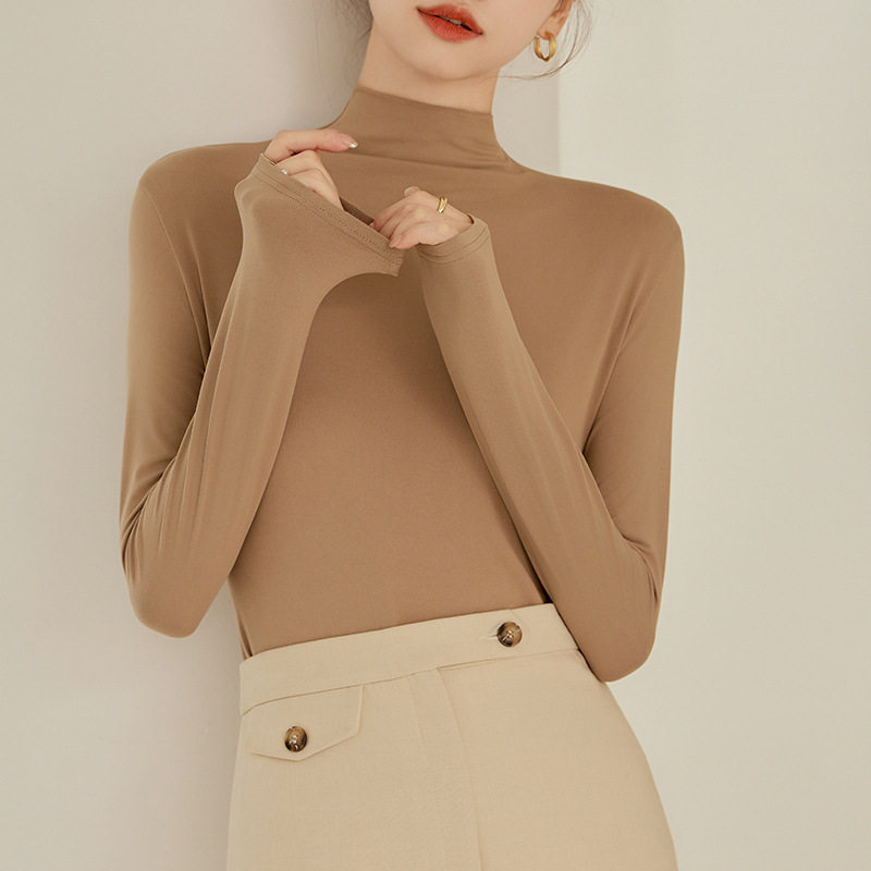 萝卜大叔半高领正肩打底衫女2026秋冬款修身t恤基础内搭长袖上衣,女装/女士精品,T恤,淘宝优惠券,粉丝福利购,淘宝优惠卷