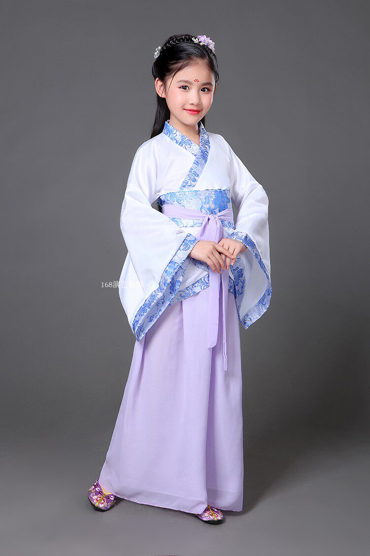儿童三字经弟子规国学书童演出服男女童古装汉服古代舞台表演服装