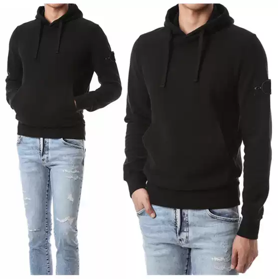 Stone Basic Hoodie, Stone Compass Armband, Simple Sweatshirt, European and American Style, Functional, Loose-Fitting Hooded Top
