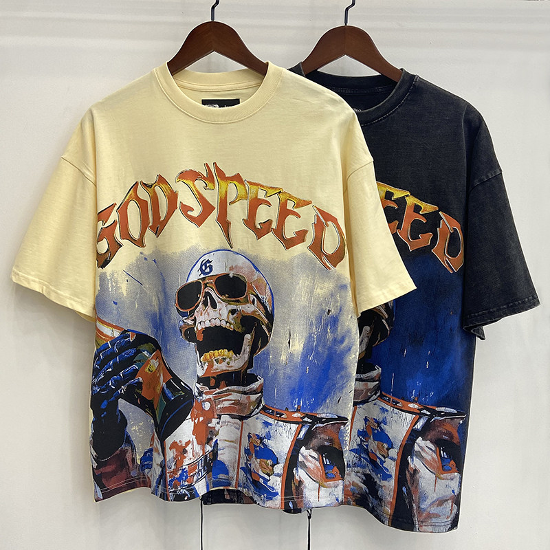 GODSPEED美式街头骷髅宽松短袖