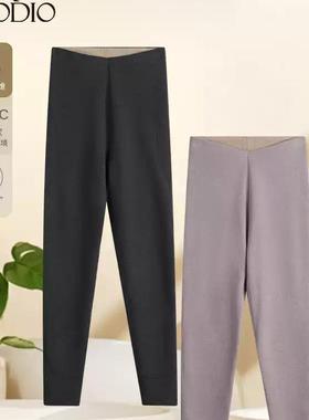 歌帝专柜同款羊毛保暖裤加绒加厚发热高腰护膝绒裤女秋冬GDB6460X