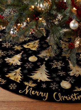 Christmas tree skirt short plush printed tree skirt圣诞树裙
