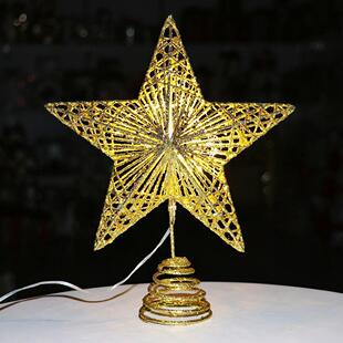 Tree Top Star Iron Christmas Decorative Lamp圣诞节树顶星装饰